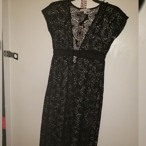 Black Crochet swim cover up